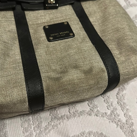 Henri Bendel Jetsetter Backpack - Canvas with Black and Gold - Picture 11 of 13